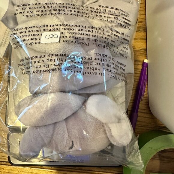 Carters Gray Elephant Security Blanket Satin Trim 14in Baby Lovey Plush Blankie - Picture 12 of 12